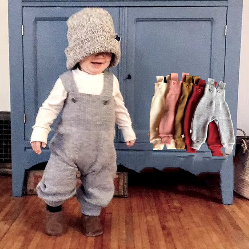 Baby Rompers New Winter Disna Brand Infant Boys Girls Merino Wool Thick Warm Kids Overalls Toddler Child Fashion Pant Clothes