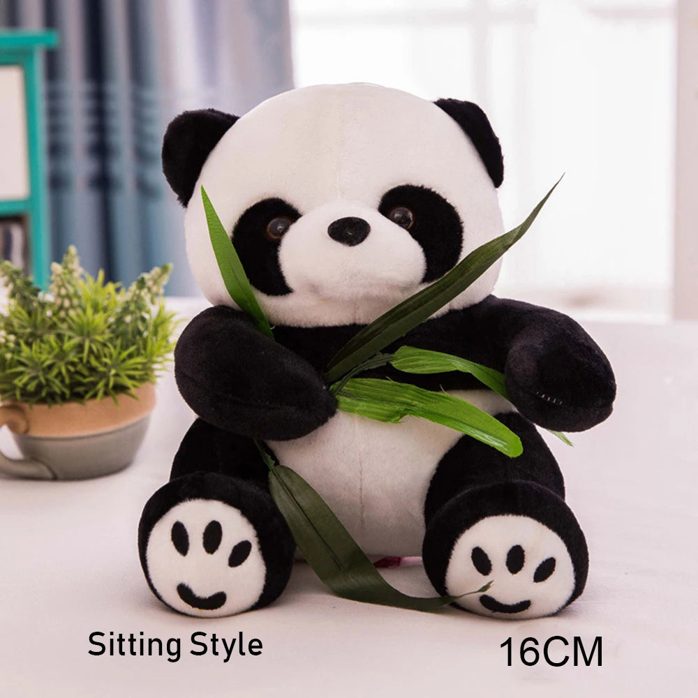 9/10/12/16Cm Baby Toys Soft Cartoon Panda Figure Pillow Stuffed Toys Panda Plush Animal Toys Kids Birthday Gift Kneeling Sitting