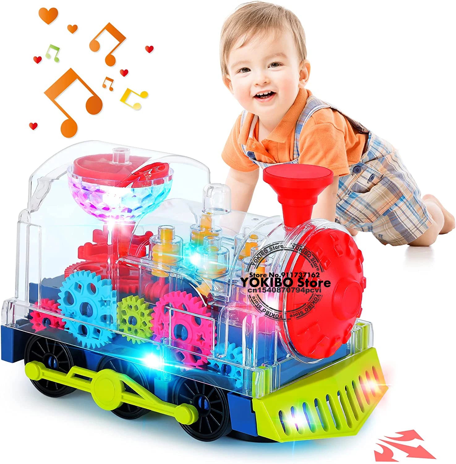 Electric Train Toy for Kids Toddlers Crawling Train with Light Sound Music Early Educational Toys Train Toys for Kids Baby Toys