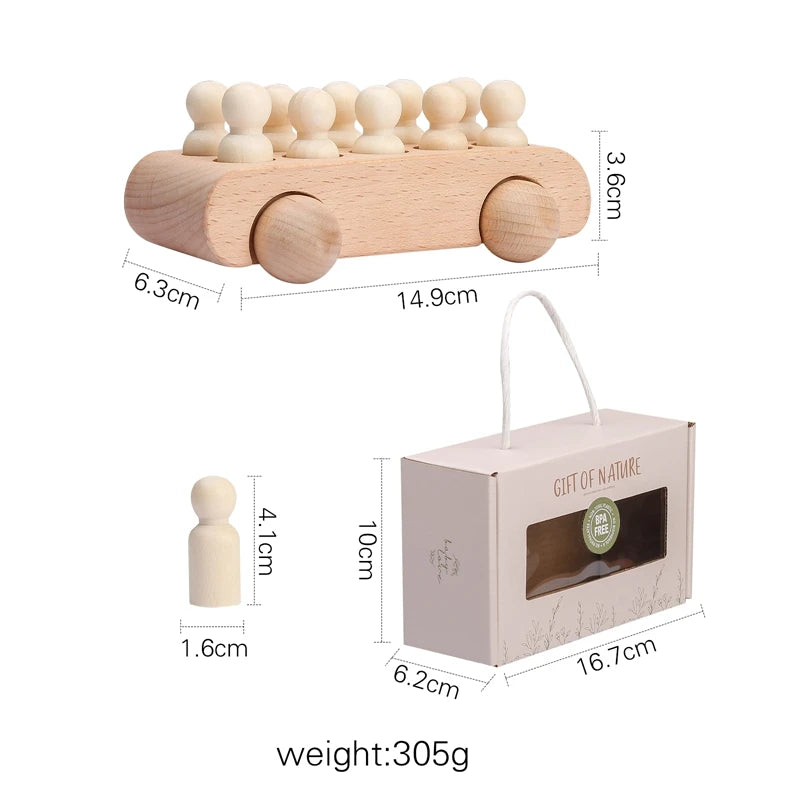 Wooden Train Birthday Toy Montessori Toys Baby Educational Toys Wooden Trolley Baby Learning Toys Number of Wood Baby'S Toys