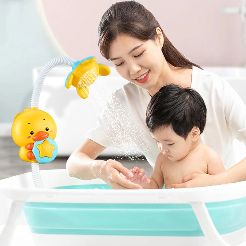 New Bath Toys Baby Water Game Duck Model Faucet Shower Electric Water Spray Swimming Bathroom Baby Toys for Kids Gifts