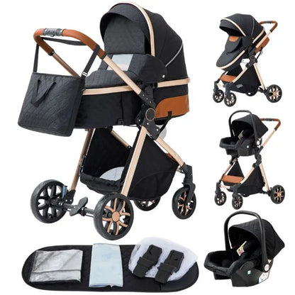 Baby Stroller 3 In1,Four Wheel Stroller,2 in 1 Baby Car,Lightweight Strollers,Mutifunction Strollers,Baby Carriage,Poussette