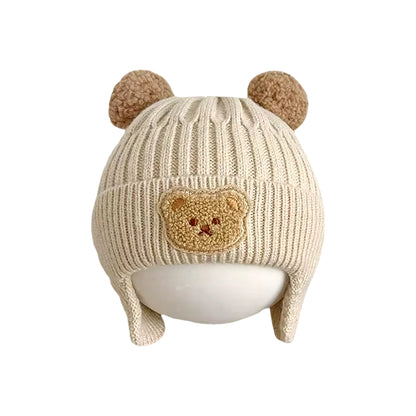 Cute Kids Winter Hat Knitted Infant Bonnet Baby Beanie Bear Lamb Wool Kids Baseball Cap for Girls Boys Child Accessories 6-36M