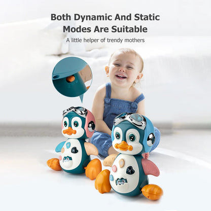 Baby Crawling Toys Musical Penguin Infant Moving Walking Dancing Toys with Light Toddler Interactive Development Kids Party Gift