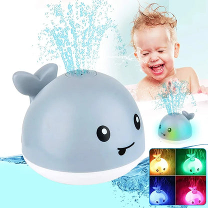 Baby Light up Bath Toys Whale Automatic Sprinkler Bathtub Toys Kids Infant Swim Pool Bathroom Toys Gifts with Music LED Light