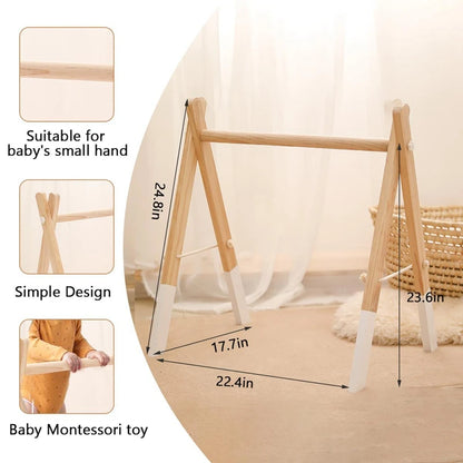 1Set Baby Fitness Frames Baby Gym Mobile Suspension Baby Room Decoration Newborn Baby Activity Accessories Wooden Rattles Toys