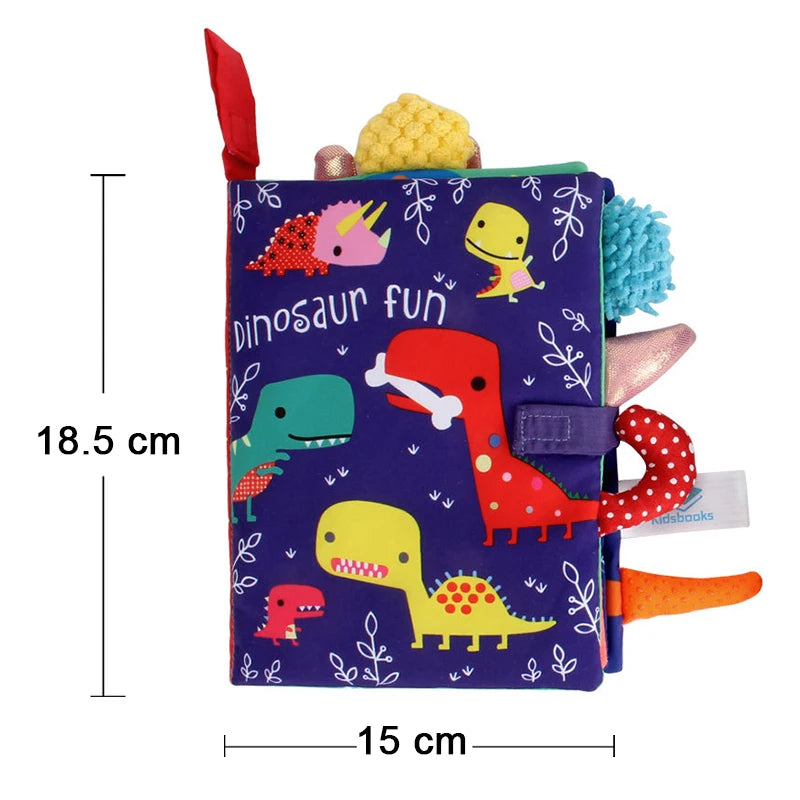 New Baby Toys Cartoon Animals Tail Baby Cloth Book Educational Ringed Paper Cloth Book Toys Enlightenment Baby Toys 0 12 Months