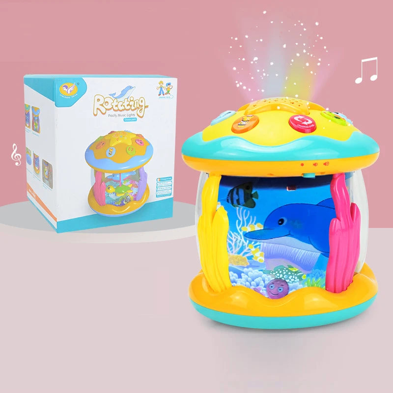 Baby Toys 1-3 Years Babies Ocean Light Rotary Projector Musical Toys Montessori Early Educational Sensory Toys for Toddler Gifts