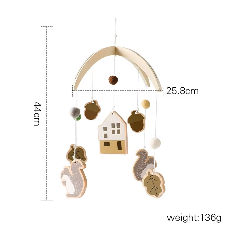 Baby Crib Mobiles Rattles Music Educational Toys Bed Bell Newborn Mobile Bed Bell Bracket Baby Toys Wooden Bed Bell Accessories